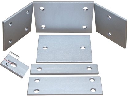Stahlplatte verzinkt mit Bohrung Länge 100mm 60x5mm 2 6.5mm 20mm